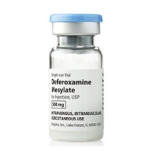 Deferoxamine Mesylate Injection SDV 500mg Sterile FTV 4/Bx - Pfizer Injectables — 00409233610 Image