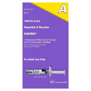 Havrix Hepatitis A Adult Injectable PFS 1440ELU 1mL 10/Pk - GSK — 58160082652 Image