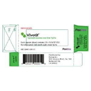 Vivotif Typhoid 6 Years + Capsule _ 4/Pk - PaxVax Inc. — 69401000001 Image